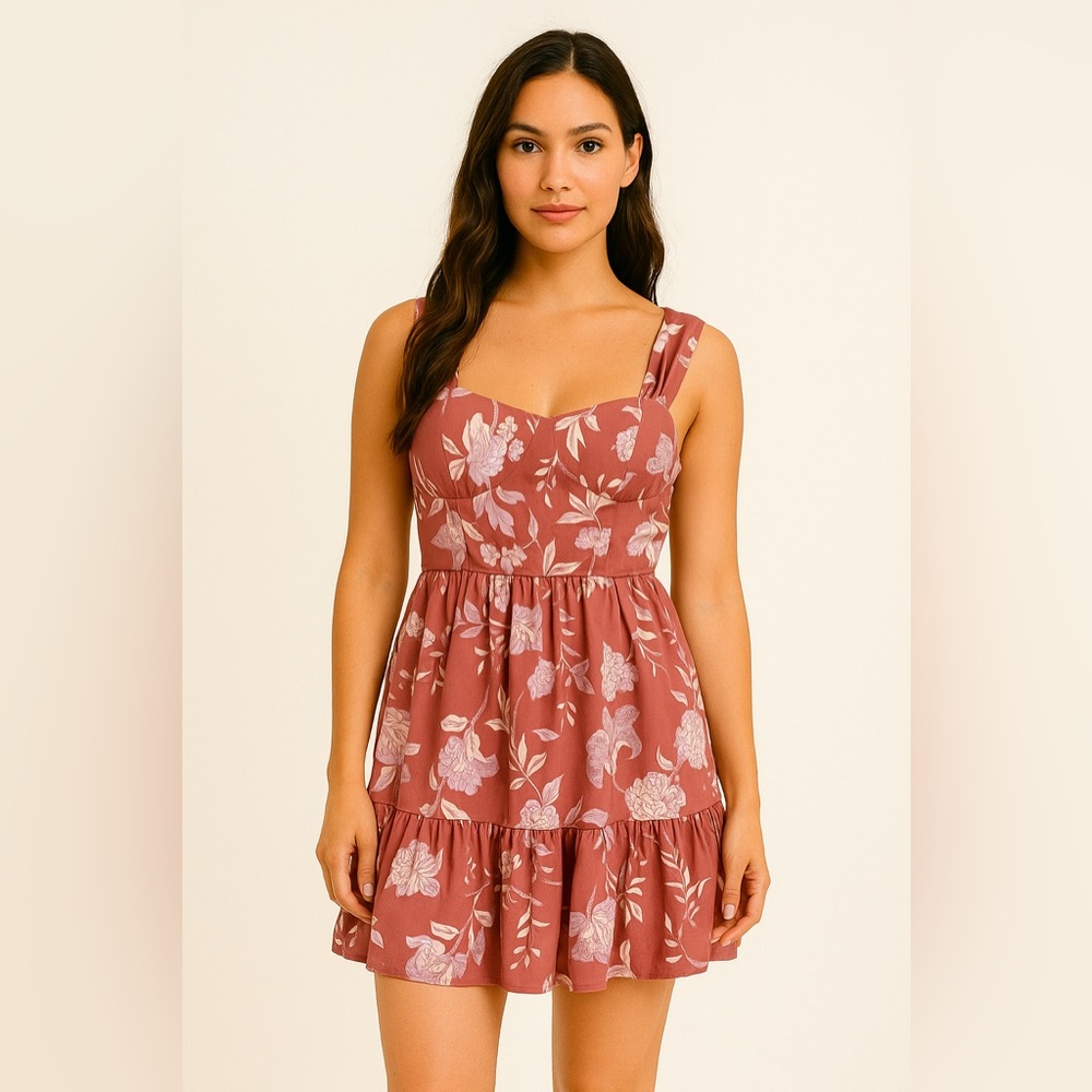 Band of the Free Floral Sundress Mauve Pink Fit & Flare Size S